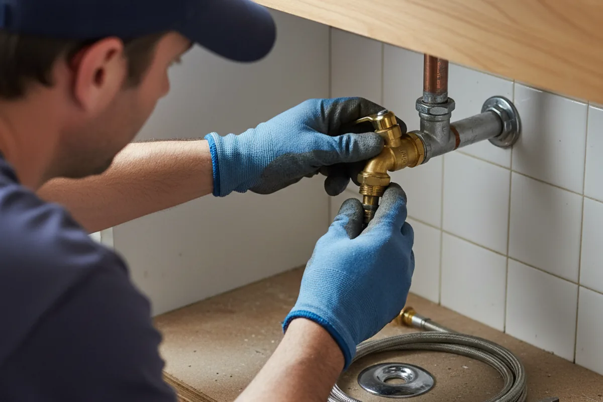 Shutoff valve and fitting work during Emergency Plumbing in Gibson City